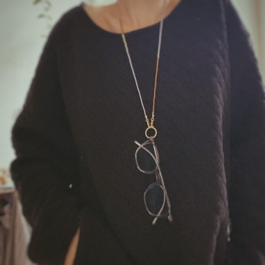 IDA PING JEWELRY // Brillenkette aus Miyuki Glasperlen - Koralle