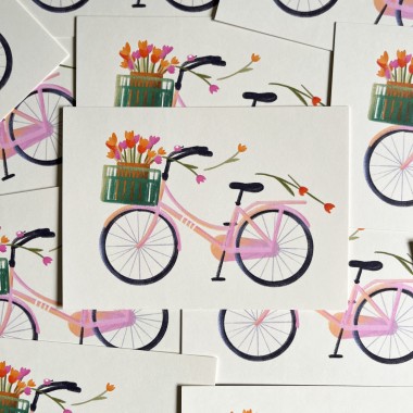 Tulpenfahrrad – Postkarte A6