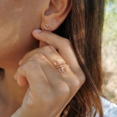 zarte Ohrringe mit Herz Symbol - in Sterling Silber und (Rosé) Gold Filled - KIZZU Schmuck