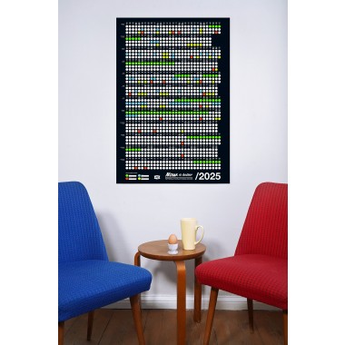 Bob And Uncle Design – Wandkalender – Now Is Better 2025 – Schwarz – 680 x 1000 mm