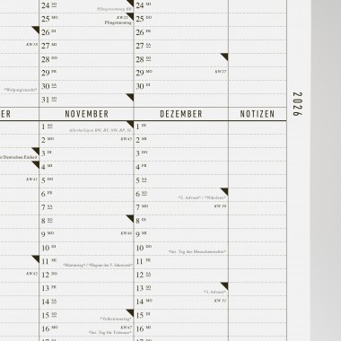 KLEINWAREN / VON LAUFENBERG Der A2 Wandkalender 2026 mit Posterleiste