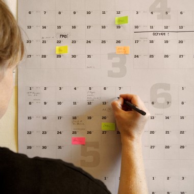 2-teiliger Wandkalender 2025, hoch oder quer, A1, mit passenden Klebezetteln // sperlingB.design