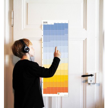 Wandkalender 2026 „Blue Hour“ Jahresplaner | Limited Edition | 100% Recyclingpapier | Deutsch-Englisch | Rückseite „Regenbogen“