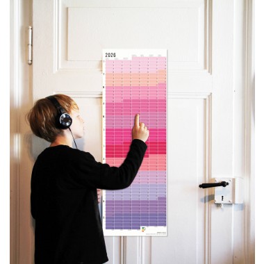 Wandkalender 2026 „Pink-Rosé-Violett“ Jahresplaner | Limited Edition | 100% Recyclingpapier | Deutsch-Englisch | Rückseite „Pastell-Türkis“