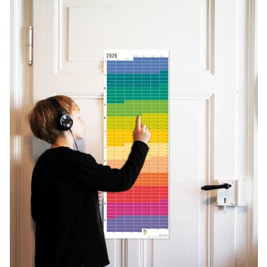 Wandkalender 2026 „Regenbogen“ Jahresplaner | Limited Edition | 100% Recyclingpapier | Deutsch-Englisch | Rückseite „Blue Hour“