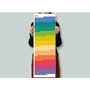 Wandkalender 2026 „Regenbogen“ Jahresplaner | Limited Edition | 100% Recyclingpapier | Deutsch-Englisch | Rückseite „Blue Hour“