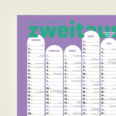 »Wandkalender A2 Lilas«: Vielfalt – Tag für Tag
