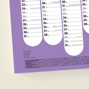 »Wandkalender A2 Lilas«: Vielfalt – Tag für Tag