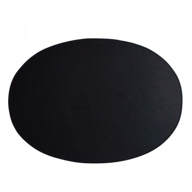 adorist. - Leder Tischset, Lederunterlage, oval, schwarz (weiße Naht)