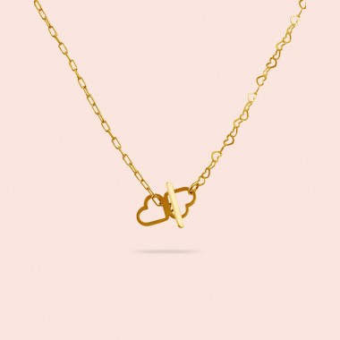 just hearts extended necklace - 925 Sterlingsilber 18k goldplattiert