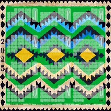 Jahresplaner 2025 Classic grün / Kilim