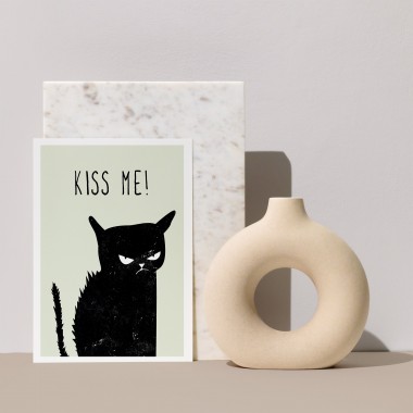 Amy & Kurt Berlin A3 Artprint "Kiss me cat"