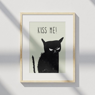 Amy & Kurt Berlin A3 Artprint "Kiss me cat"