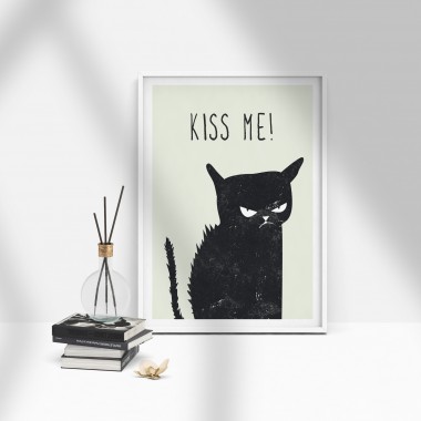 Amy & Kurt Berlin A3 Artprint "Kiss me cat"