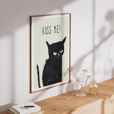 Amy & Kurt Berlin A3 Artprint "Kiss me cat"