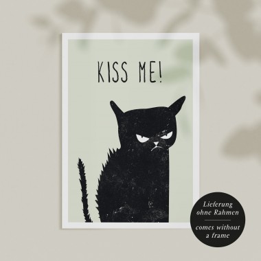 Amy & Kurt Berlin A3 Artprint "Kiss me cat"