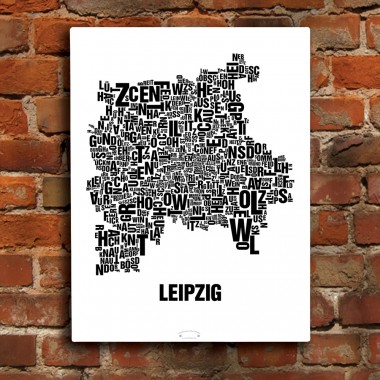 Buchstabenort Leipzig Poster Typografie Siebdruck
