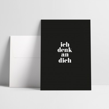 Love is the new black – Grußkarte "Denk an dich"