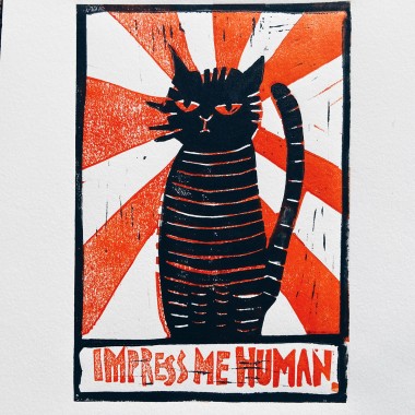 IMPRESS ME HUMAN.
Linoldruck von papelami