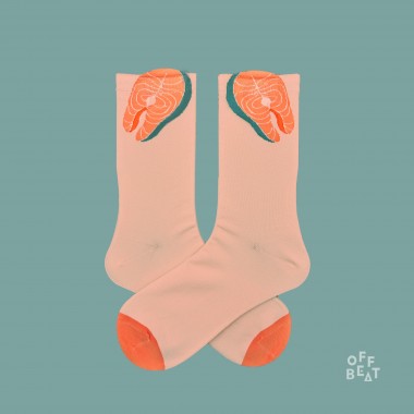 Pop-out Lachs Socken von Offbeat