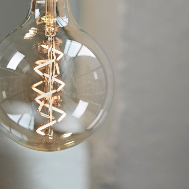 Lichtliebe Pendelleuchte "Fafoo" in weiß und neonorange inkl. LED Vintage Glühbirne im Edison Style mit nur 1,5 Watt
