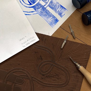 Hätte Hätte Fahrradkette Poster A2 Linoldruck