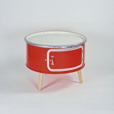 Lockengelöt - Betty mit Tür - Couchtisch aus Hamburger Ölfässern