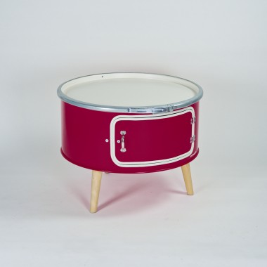 Lockengelöt - Betty mit Tür - Couchtisch aus Hamburger Ölfässern