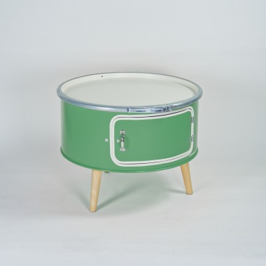 Lockengelöt - Betty mit Tür - Couchtisch aus Hamburger Ölfässern