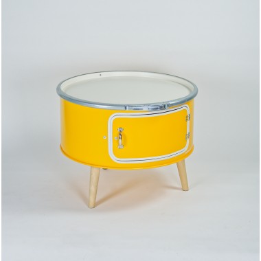 Lockengelöt - Betty mit Tür - Couchtisch aus Hamburger Ölfässern