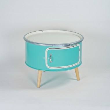 Lockengelöt - Betty mit Tür - Couchtisch aus Hamburger Ölfässern