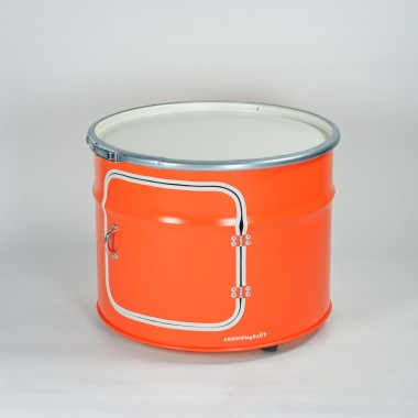 Lockengelöt - Bob mit Tür - Couchtisch aus Hamburger Ölfässern