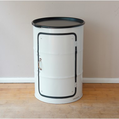 Lockengelöt Hifi-Schränk, der Media-Schrank aus einem Ölfass