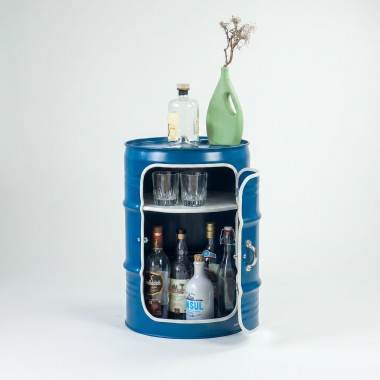 Lockengelöt - Minibar mit Tür - aus Hamburger Ölfässern