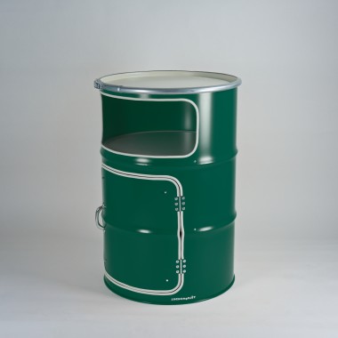 Lockengelöt - Fach-Schrank als Bar - aus einem Hamburger Ölfass