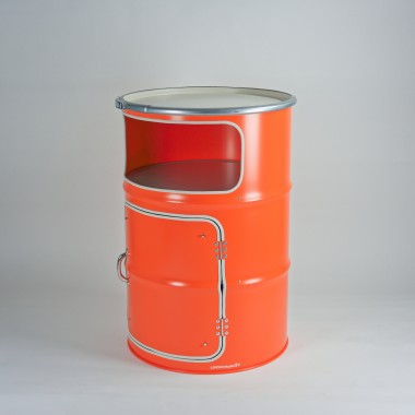 Lockengelöt - Fach-Schrank als Bar - aus einem Hamburger Ölfass