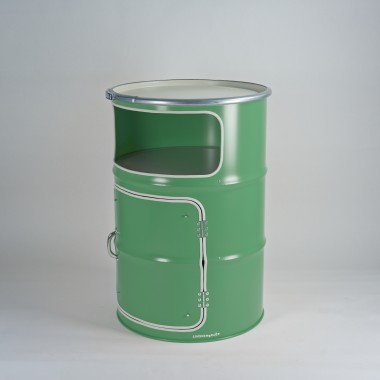 Lockengelöt - Fach-Schrank als Bar - aus einem Hamburger Ölfass