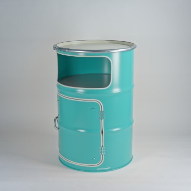 Lockengelöt - Fach-Schrank als Bar - aus einem Hamburger Ölfass