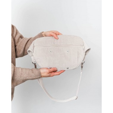 MULINU - Bauchtasche | Hipbag HENNES Breitcord Cremeweiß