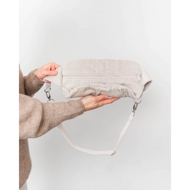 MULINU - Bauchtasche | Hipbag HENNES Breitcord Cremeweiß