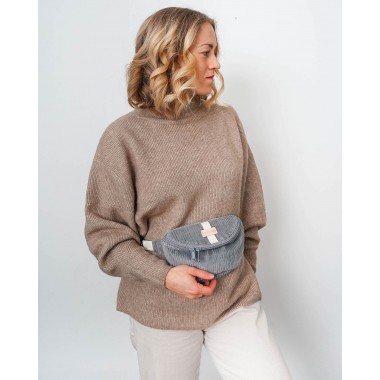 MULINU - Bauchtasche | Hipbag HENNES Breitcord Grau