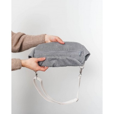 MULINU - Bauchtasche | Hipbag HENNES Breitcord Grau