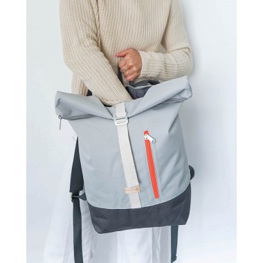 MULINU – Erweiterterbarer Rucksack UNIQUE ALBERT 2 Hellgrau Grau