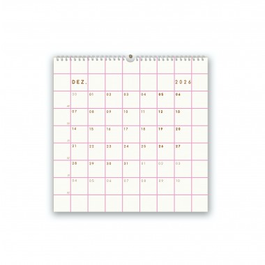 Wandkalender 2026, kariert - SANS.