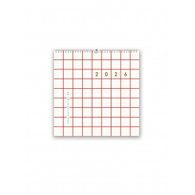 Wandkalender 2026, rotkariert - SANS.