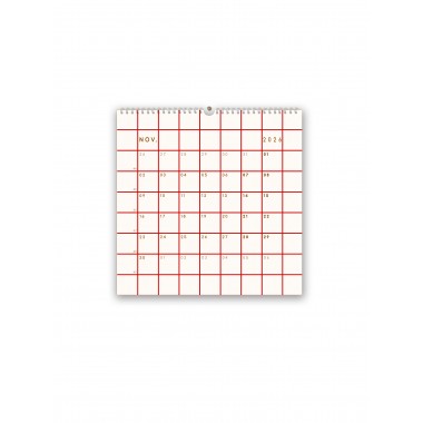 Wandkalender 2026, rotkariert - SANS.