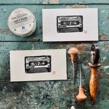 Retro - Musikkassette - Tape - K7
Linoldruck von papelami