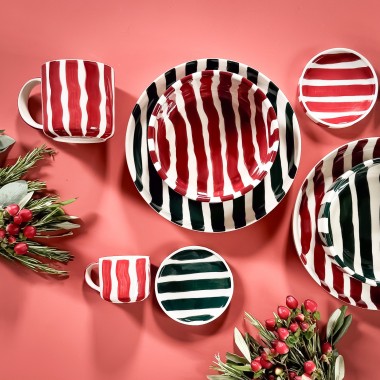 Becher Stripes - tramonto red