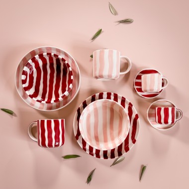 Becher Stripes - incanto rose