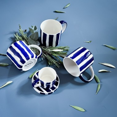 Magazin Minori - Becher Stripes - mare blue